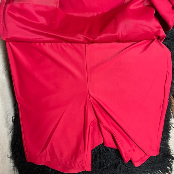 S.C.&CO. Pull-on Skort with petal slits - Red - 4 - Picture 4 of 9